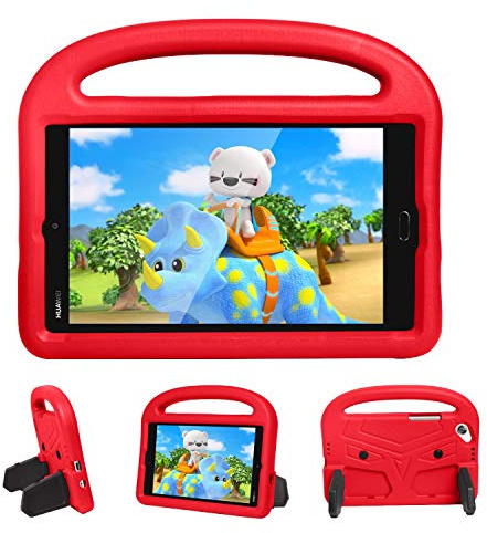 Resa med surfplatta Tablet Väska till Huawei M3 / T3 T8 Lite 8.0 Silikonväska For barn, For ShockoProof Lightweight Demploop Stand Case, med handtag och kickstand(Rosso)
