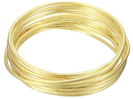 QUARKZMAN 3 Meter Lång H65 Mässing Basteltråd 3mm Diameter, 8 Gauge Metall Smycketråd Gul Mässingstråd för Halsband Armband Ring Smyckestillverkning Hantverk Dekoration