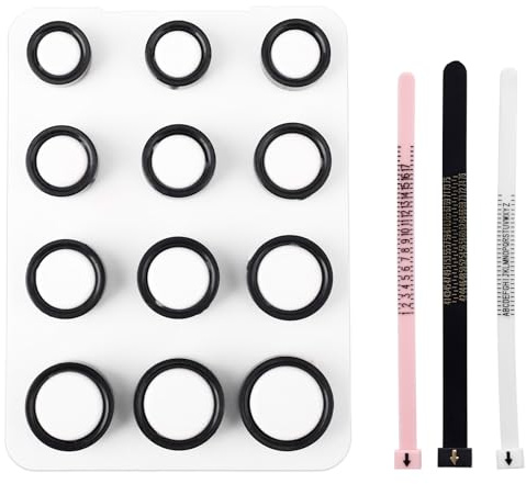 Mikovivi Kit de Oura Ring 4 Taille, Silicone Kit de Dimensionnement Doigts avec US EU & UK Outils Mesure Taille Bague Ajustables pour Une Évaluation Précise
