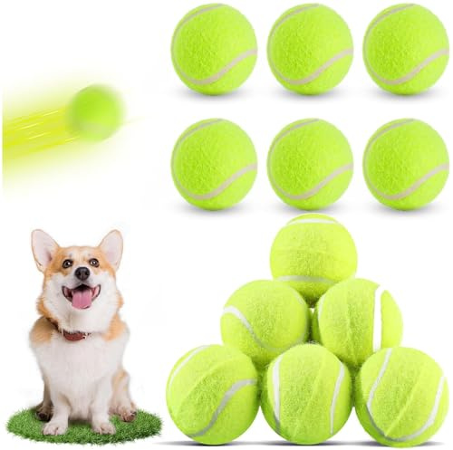 Persiiious 12 stycken tennisbollar, 6,3 cm tennis, trycklösa träningsbollar, tennisboll, robust tennisboll, för hundpromenader, spel och hundlekar, husdjurshundspelsbollar