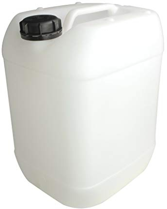 Trevendo Wasserkanister 20 Liter (DIN 61, Ø49 mm) - eingeprägte Literskala - Lebensmittelecht - BPA-frei - Ideal für Camping, Reisen und mehr - inkl Beschriftungsetikett