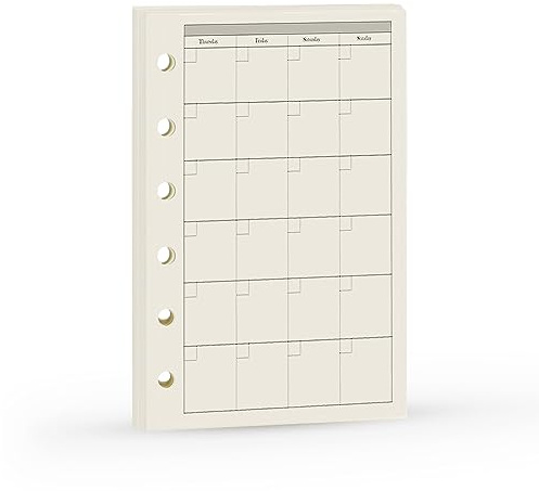 Planner Refill, Pocket Notebook, Binder Refills, A7 Refill, 4.84 x 3.23'', Harphia(Monthly Plan)
