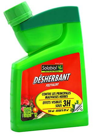 Solabiol SOHERBIO200 Désherbant Polyvalent Ultra Concentré - 200 ML - Effets Visibles 3h | sans Glyphosate
