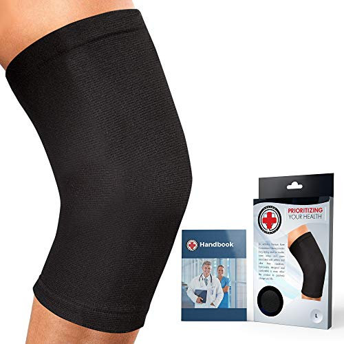Dr. Arthritis Genouillère Sport Noire Conçue par des Médecins/Attelle genou/Genouillere Arthrose Genou et Soulagement Garanti pour Tendinite, Entorses, Blessures [Noir, Taille XL]