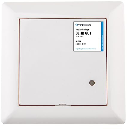 HUBER Motion 8HFR Hochfrequenz Bewegungsmelder UP 180° - LED geeignet, auch für Mehrfach-Rahmen [55x55mm], 3-Draht-Technik mit Relais