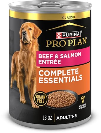 Purina Pro Plan Dog Food Grain Free, Classic Beef and Salmon Entrée - (Pack of 12) 13 oz. Cans