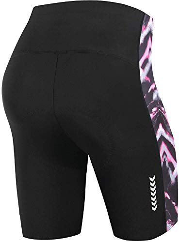 NOOYME Cuissard Velo Femme 4D Rembourrés Short Cycliste Femme Sechage Rapide Cuissard Cycliste Femme Design Respirant Anti-Glissant pour Cycliste Femme