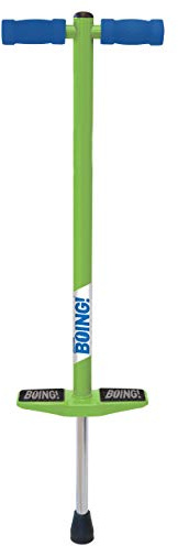 Geospace Jumparoo BOING! JR. Steel POGO STICK by Air Kicks, Small for Kids 50 to 90 Lbs - Active Play Outdoor Fun that Promotes Exercise & Balance Skills (Green)
