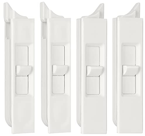 Jetec 4 Pieces Tilt Latch Pairs White Plastic Construction Snap-in Latch Pairs Spring Loaded Sliding Window Tilt Latch for Home Window Accessories