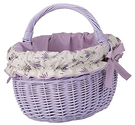 e-wicker24 Alles aus Weide Korg av vide, vintage stil, pilkorg, oval, lavendel