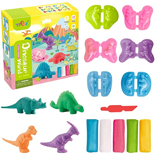 LETTERASHQP 12 Stück Knete Zubehör Knetwerkzeug für Kinder ab 2 3 4 Jahre Dinosaurier Plastilin Werkzeuge DIY knetwerkzeug Dinosaurier Kinderspielzeug Knete Zubehör Set für Kinder Jungen Mädchen