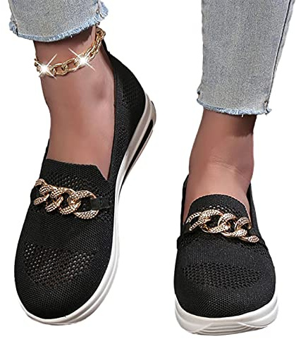 Kvinnors Casual Slip Walking Flat Shoes | Med Arch Support Skor För Dam,Ortopedisk Casual Andas för arbete, shopping, promenader, fiske, trädgårdsarbete Dous