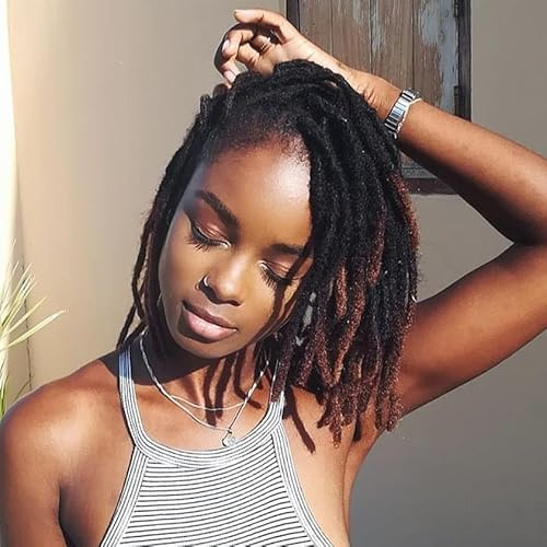 Extension per capelli umani da 0,6 cm, 6 cm, colore nero, completo a mano, permanente, può essere tinto e sbiancato per donne, uomini, bambini, dreadlock estensioni veri capelli umani