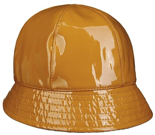 bedacht Rovedara Lackhut Stoffhut Regenhut Damenhut Glockenhut Damen - Made in Italy Frühling-Sommer Herbst-Winter Frühjahr Sommer Herbst Winter - One Size gelb