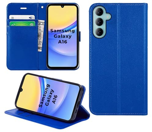 DN-Technology For Samsung Galaxy A16 Case Flip Wallet [Card Holder] BLUE