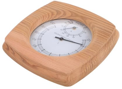 ARTSEWPLY Wooden Sauna Thermometer Hygrometer 1 Piece High-Temperature Resistant Wall-Mounted Suitable for Sauna Rooms and Steam Rooms Essential Accessories