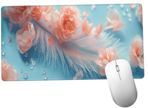 Azul Alfombrilla Ratón 600x300x3mm Alfombrilla Raton XXL Grande con Base de Goma Antideslizante, Lavable, Accesorios Gaming Pluma, Ordenador Gamer Regalos, Mouse Pad Gaming Mejora La Velocida Y1124