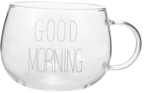 VERDANVERSE Tazza Design Elegante Lavorazione Meticolosa da 400ml per Colazione in Vetro Resistente al Calore Adatta per Bevande Calde e Fredde
