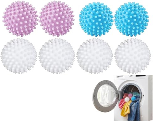 Set de 8 Bolas Reutilizables para Lavado y Secado de Ropa, Esferas de Lavandería en PVC Duradero para Mejora del Lavado, Ahorro de Detergentes, Ideal para Todos los Textiles y Ropa
