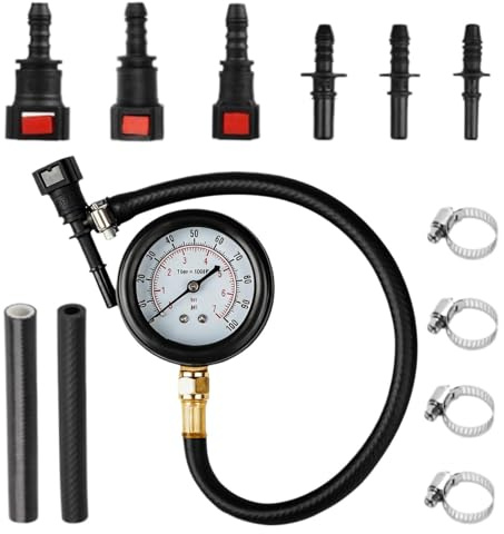 Probador de compresión: dispositivo resistente de 9,84 pulgadas, adaptadores completos, herramienta automotriz, manómetro preciso, universal, para automóviles, camiones, motocicletas | Taller Garaje D