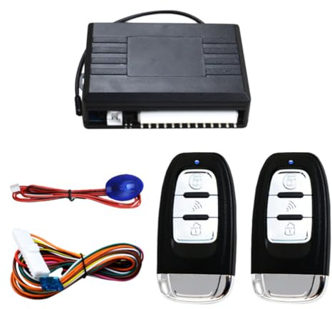 JOINPAYA Kit Chiusura Centralizzata per Auto 12v con Tecnologia Keyless Entry e Pulsante Rilascio Portabagagli in Abs con Funzione Blocco Porte Automatico