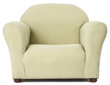 Keet Roundy Gingham Chair for Kids Upholstered Toddler Armchair for Ages 2–5, Sturdy Wooden Frame, Soft Durable Cotton Fabric, Lightweight, Fully Assembled, Ideal for Playrooms, Nurseries & Bedrooms.