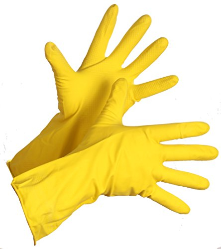 Ansell souci w62y Jaune Latex Gants de nettoyage Nettoyage Ménagers 13–0516/16 (Lot de 12 paires), jaune