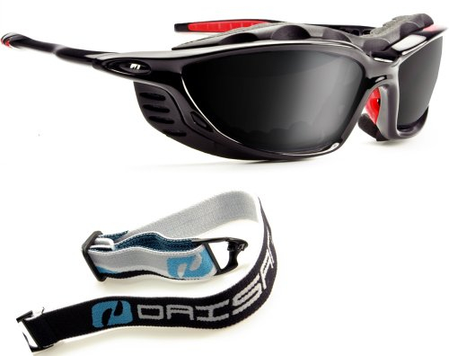 Daisan Alpin Gletscherbrille Sportbrille mit Band schwarz