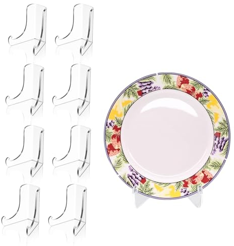 XSEXO Supporto per piatti in acrilico, per presentazione, cavalletto in acrilico, 8 pezzi