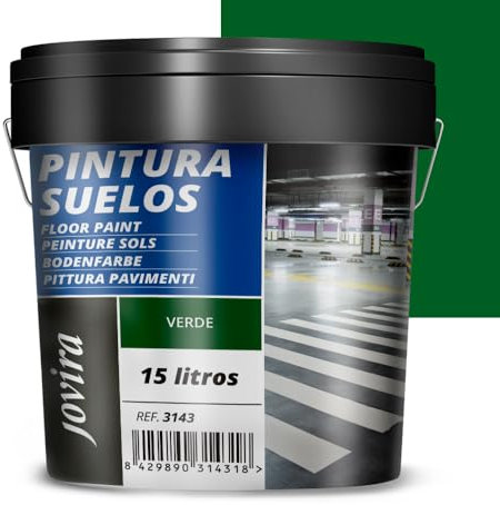 JOVIRA PINTURAS Pintura Suelos, Garajes y Pavimentos Deportivos en general, acabado Mate. Protege y decora las superficies de hormigón, cemento y asfalto. (15 Litros, Verde) A-16B