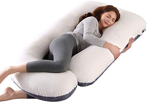 SHANNA Schwangerschaftskissen U Förmiges XXL,Gross Stillkissen Seitenschläferkissen, U Form Körperkissen mit Abnehmbarem und Waschbarem Bezug,70 * 145CM Pregnancy Pillows