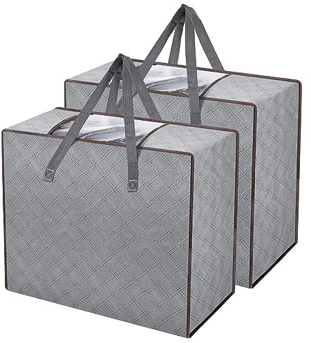 AiQInu Cajas Almacenaje Ropa, 90L Plegable Bolsa Almacenamiento de Ropa de Gran Capacidad (2pcs)