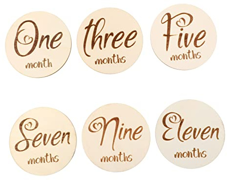Toyvian 6pcs Baby Monthly Cards Double-Sided Reusable Photography Props Creative Number Design Synthetic Material for Newborns and Infants Sharing Happiness