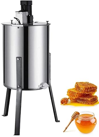 Elektrischer Honigschleuder Mit 2/3/4 Rahmen, Imkerei-Extraktionswerkzeug Aus Edelstahl, Honigschleuder-Trenner Mit Transparentem Deckel, Höhenverstellbar, Bienenhaus-Zentrifugenausrüstung