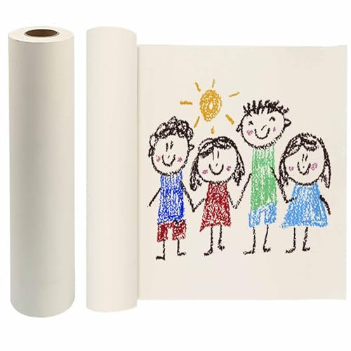 QISF Art Paper Roll for Kids, 44CM X 15M Drawing Paper Roll, Painting Sketching Paper for Easel, Bulletin Board, Gift Wrap, DIY
