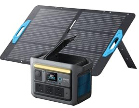 Anker SOLIX C800 Portable Power Station with 100W Solar Panel, 1200W (Peak 1600W) Solar Generator, Full Charge in 58 Min, 768Wh LiFePO4 Battery for Outdoor Camping, RVs, Road Trip, and Power Outages