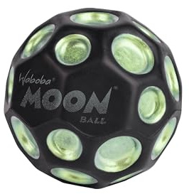 Sunflex® x Waboba® Moon Ball Dark Side Verde | Palla per saltare | Palla di gomma per saltare | Palla da gioco | Cratere per palla da gioco | Facile da afferrare | Flummies per bambini | Bouncing Ball