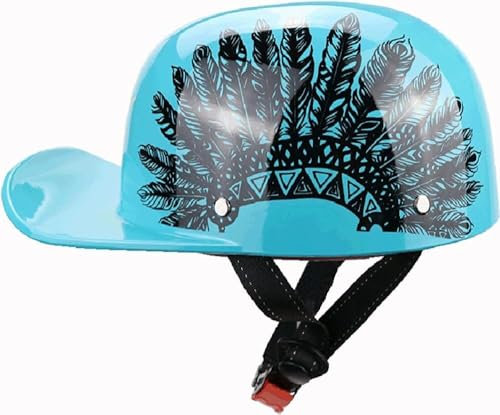 Halbhelm Halbschalenhelm Motorrad Halbschalen Baseballmütze-Helm Baseball Cap Motorradhelm Mit ECE-Zulassung Cruiser Chopper Scooter Helm Für Bike Cruiser Chopper Moped Scooter(1,S(55~56CM))