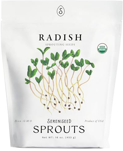 Organic Radish Sprout Seeds (16 oz) – Non-GMO, Heirloom Seeds for Sprouting and Microgreens
