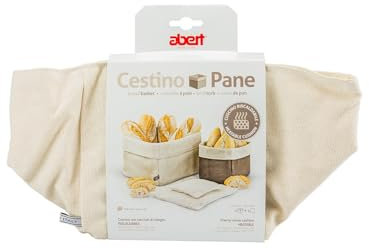 Avilia Cesto per Pane Elegante con Noccioli - 18x18 cm Beige in Cotone Naturale, Ideale per Servire Pane Caldo e Fresco in Tavola
