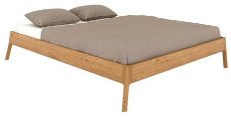 Lomadox Einzelbett Bettgestell Massivholzbett 100x220cm, Wildeiche massiv geölt, Massivholz/Echtholz