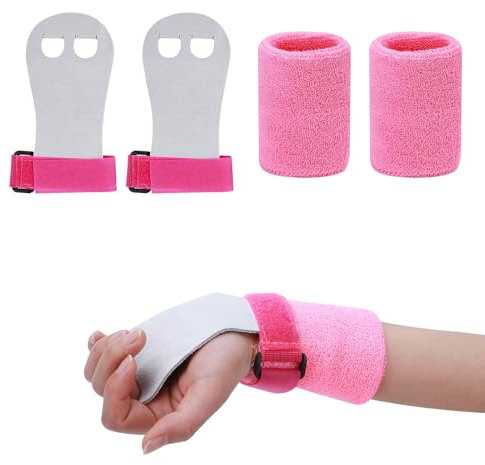 ZFRITP Manique Gymnastique Fille,Manique Gym,Manique Gymnastique Gants,Gants D'entraînement en Cuir Et Protège-Poignets,Ensemble De Fitness pour Filles,Convient pour La Gymnastique, Les Tractions