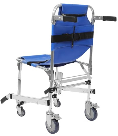 WFIETN Silla de ruedas plegable de emergencia, silla de escalera plegable de aleación de aluminio, silla de evacuación plegable de ambulancia, bombero para evacuación, hasta 160 kg