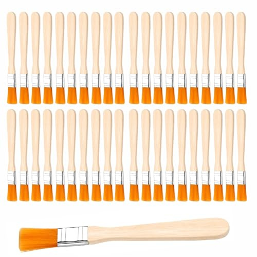 50 Pezzi Pennelli Piatti 13 cm Pennelli da Pittore con Manico in Legno pennelli piccoli per Pittura Fai Da Te,Pittura Muro,Pulizia Della Polvere,Acrilica