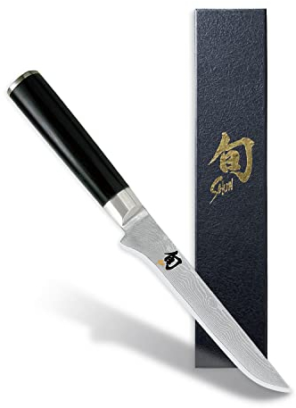 KAI Shun Classic japanisches Ausbeinmesser 15 cm Klingenlänge - Damastmesser 32 Lagen VG MAX Kern - 61 (±1) HRC - Pakkaholzgriff - Made in Japan - Fleischermesser geschmiedet