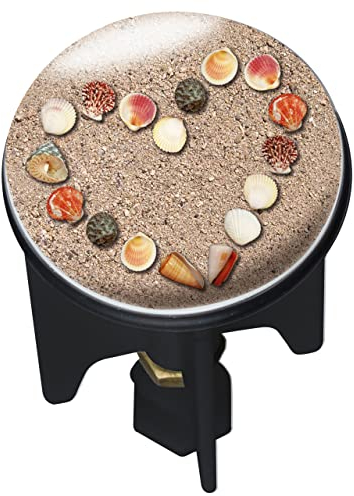 WENKO Waschbeckenstöpsel Pluggy® Heartbeach - Abfluss-Stopfen, für alle handelsüblichen Abflüsse, Kunststoff, 3.9 x 6.5 x 3.9 cm, Mehrfarbig
