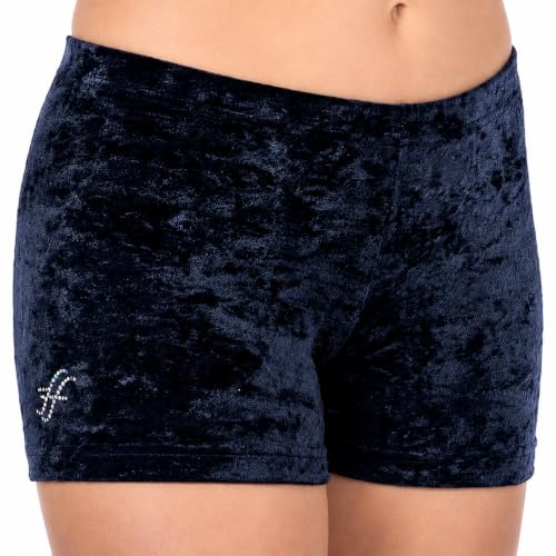 Fischer, 77134, pantaloncini di velluto, per ragazze, da ginnastica; pantaloncini da ginnastica con effetto velluto velato. Certificazione ökotex 100. Disponibili diverse taglie e colori, Donna, nero, 36