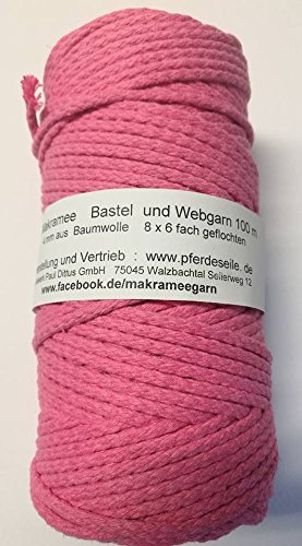 Makrameegarn Makramee Baumwollgarn Bastelgarn pink 200 Meter 4 mm