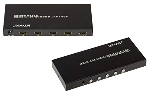 KALEA-INFORMATIQUE 4x1 Quad HDMI MULTIVIEWER Switch. Multiple display from one to four sources on the same split screen with PIP Inlay