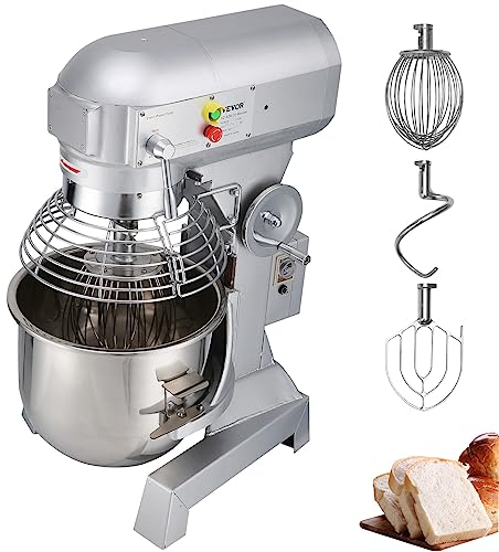 Happybuy 20Qt Commercial Food Mixer with Timing Function, Commercial Mixer 1100W Stainless Steel Bowl Heavy Duty Electric Food Mixer Commercial with 3 Speeds Adjustable, Perfect for Bakery Pizzeria
